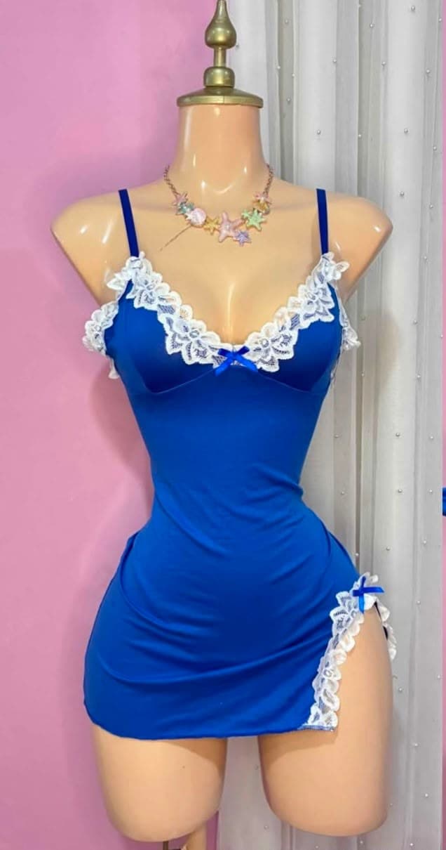 Royal Blue Slip Set
